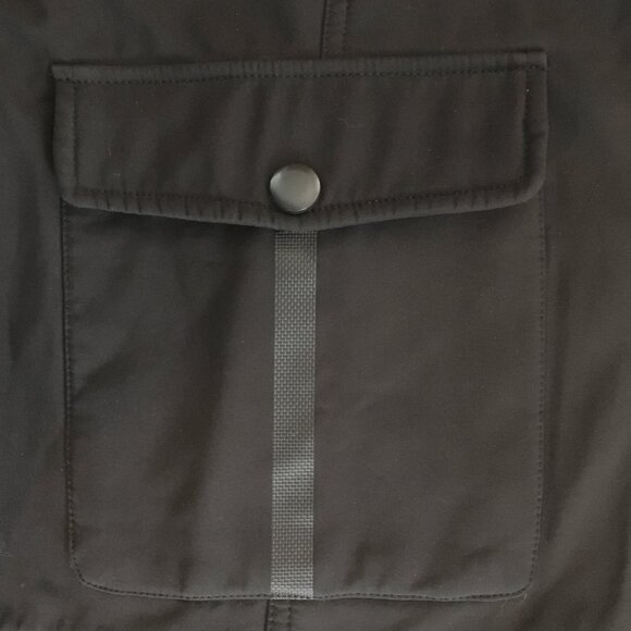 [Novelti] Black Fleece Lined High Collar Hooded Raincoat | L | Good - Picture 9 of 15